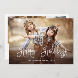 Modern Happy Holidays 4 FOTO Weihnachtsgrüße Feiertagskarte