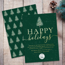 Modern Happy Holidays Geschäft-Logo Grün & Gold