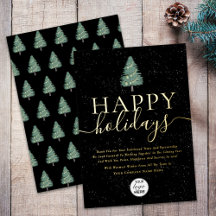 Modern Happy Holidays Geschäft-Logo Schwarz & Gold