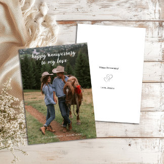 Modern Happy Jubiläum meiner Liebe Scripty Schrift Karte