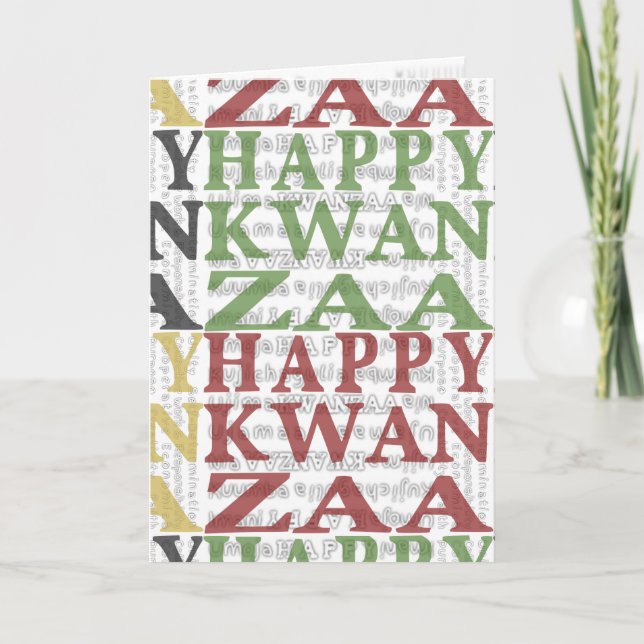 Modern Happy Kwanzaa Feiertagskarte (Vorderseite)