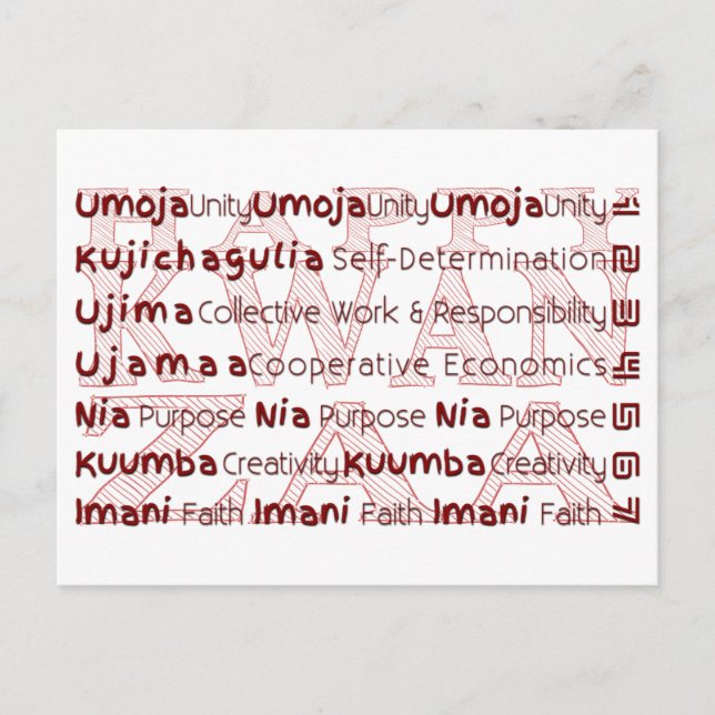Modern Happy Kwanzaa Feiertagspostkarte (Vorderseite)