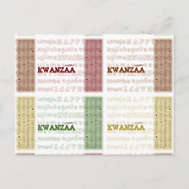 Modern Happy Kwanzaa Postkarte (Vorderseite)