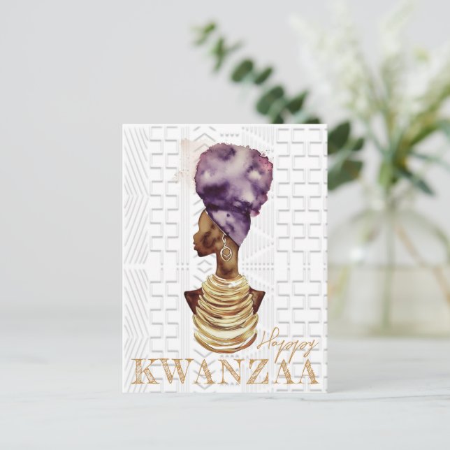 Modern Happy Kwanzaa Postkarte (Stehend Vorderseite)