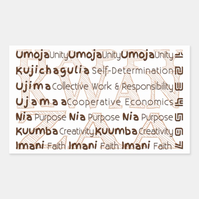 Modern Happy Kwanzaa Rechteckiger Aufkleber (Vorderseite)