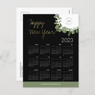Modern Happy New Year 2023 Calendar Custom Logo Feiertagspostkarte