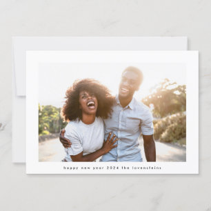 Modern Happy New Year 2024 White Foto Frame Feiertagskarte