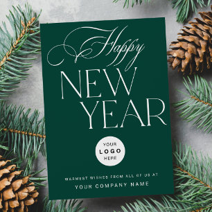 Modern Happy New Year Firmenlogo Feiertagskarte