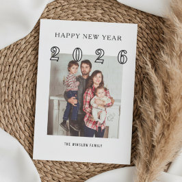 Modern Happy New Year Photo Collage Card | Elegant Feiertagskarte