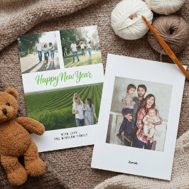 Modern Happy New Year Photo Collage Card | Elegant Feiertagskarte