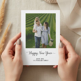 Modern Happy New Year Photo Collage Card | Elegant Feiertagskarte