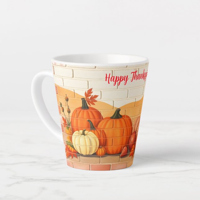 Modern Happy Thanksgiving Schöner Fall Milchtasse (Linke Ecke)
