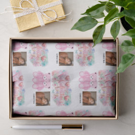 Modern Happy Valentines Day with One square Photo Seidenpapier