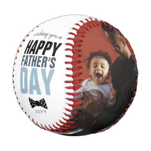 Modern Happy Vatertag Vater Familie Fotos Bowtie Baseball