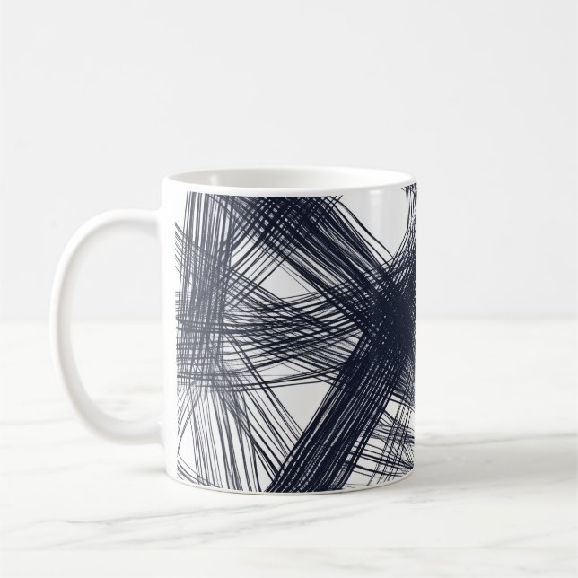 ✨ Modern Hatching Line Pattern Print ✨ Kaffeetasse (Links)