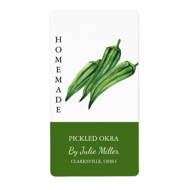 Modern hausgemachte Okra-Marke (Vorne)