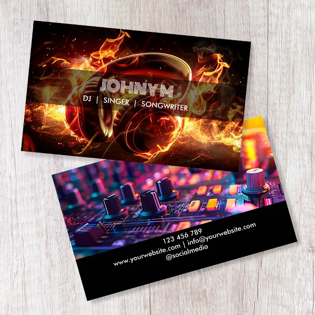 Modern Headphones DJ Songwriter Music Singer Visitenkarte (Von Creator hochgeladen)