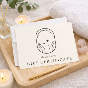 Modern Healing Hands Logo Elfenbein Geschenkgutsch Mitteilungskarte