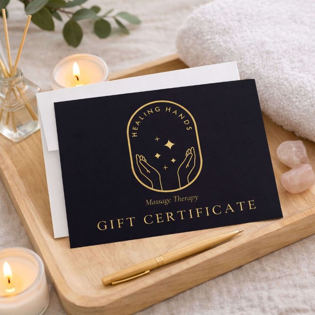 Modern Healing Hands Massage Therapy Gift Card Mitteilungskarte (Von Creator hochgeladen)