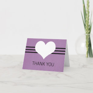 Modern Heart Dankeschön Card, Lila Dankeskarte