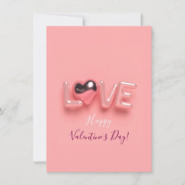  MODERN  HEART PINK VALENTINES DAY   MITTEILUNGSKARTE