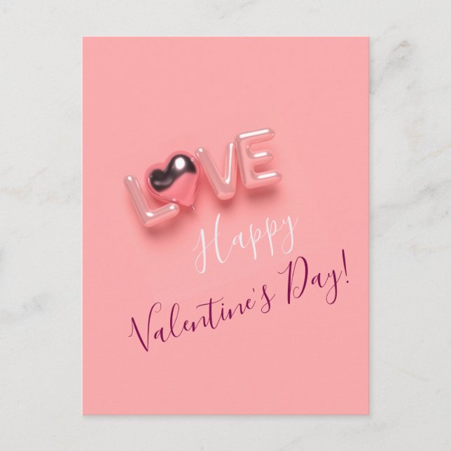  MODERN  HEART PINK VALENTINES DAY   POSTKARTE (Vorderseite)