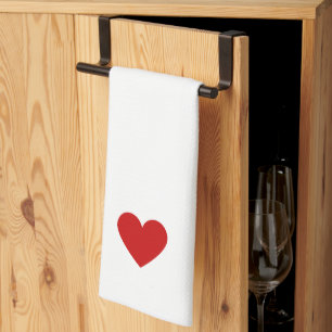 Modern Heart Rot Einfache Liebe Chic Benutzerdefin Geschirrtuch