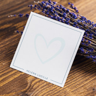 Modern Heart Watermark Einfache Note Card Mitteilungskarte