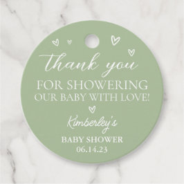 Modern Hearts Hello Baby Shower Vielen Dank Geschenkanhänger