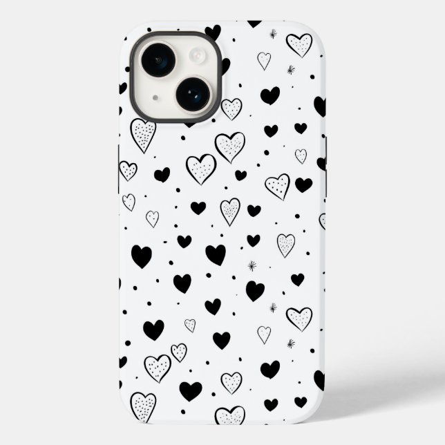 Modern Hearts Pattern Case-Mate iPhone Hülle (Rückseite)