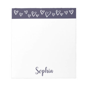 Modern Hearts Personalized Stationery Notizblock