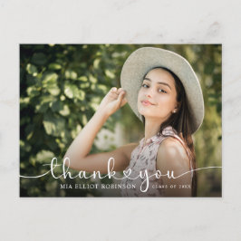 Modern Hearts Script Abschluss Foto Vielen Dank Postkarte