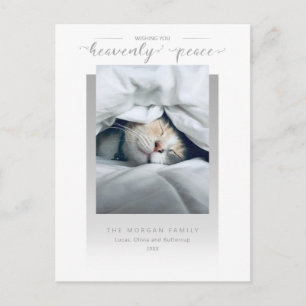 Modern Heavenly Peace Calligraphy Pet Photo Postkarte