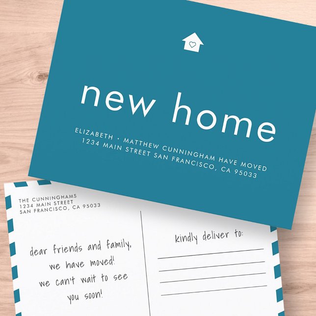 Modern hell Minimalistisch Neue Zuhause Ankündigungspostkarte (Von Creator hochgeladen)
