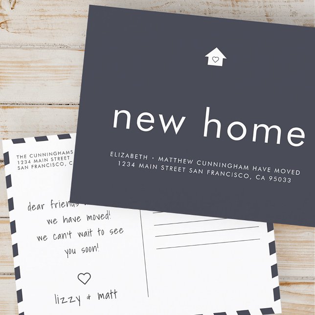 Modern hell Minimalistisch Neue Zuhause Ankündigungspostkarte (Von Creator hochgeladen)