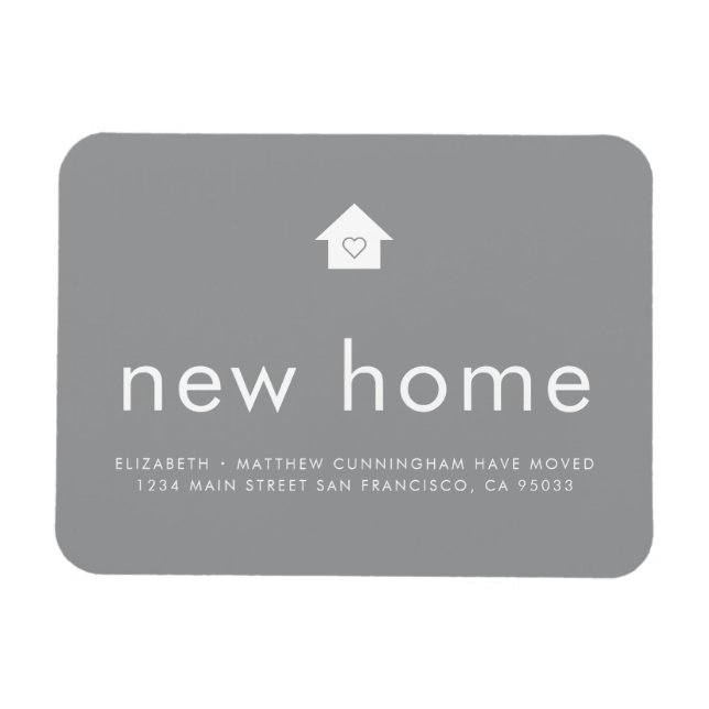 Modern hell Minimalistisch Neue Zuhause Magnet (Horizontal)