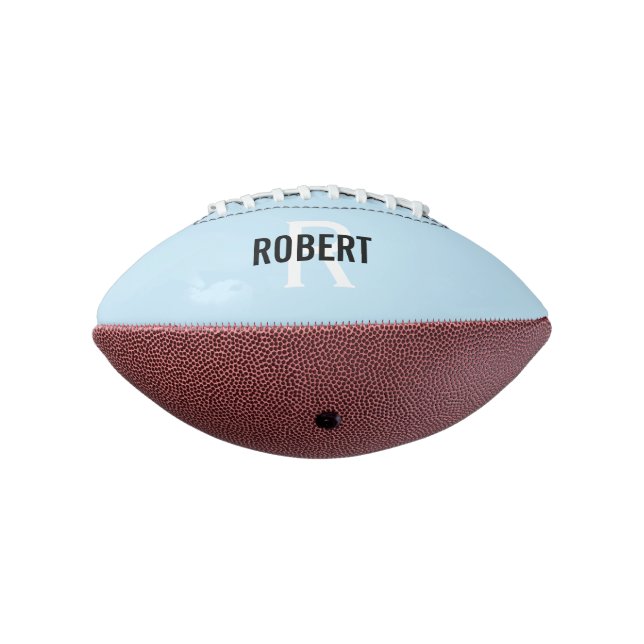 Modern hellblau monogram name football (Gedreht 270)