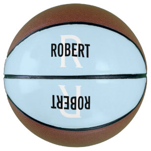Modern hellblauer Monogramm-Basketball Basketball