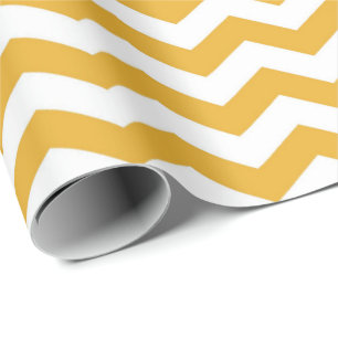 Modern, helles sonniges Gelb, weißer Chevron Geschenkpapier