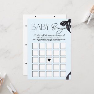 Modern Hello Baby Bow Baby Showbaby Bingo Card Einladung