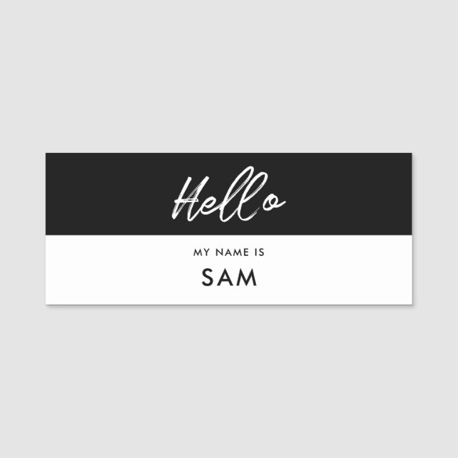 Modern Hello my name Namensschild (Vorderseite)