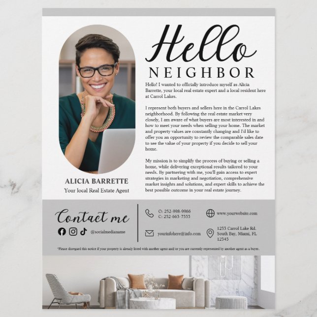 Modern Hello Neighbour Real Anwesen Agent Advert Flyer (Vorne)