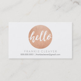 MODERN HELLO SCRIPT handgezogene Fett-Spot-Rose Go Visitenkarte