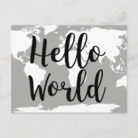 Modern Hello World Map Silhouette