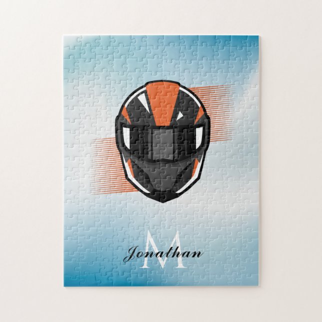 Modern Helmet Racing Motorcross Individuelle Name  Puzzle (Vertikal)