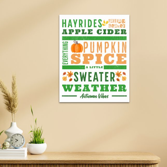 Modern Herbst Fall Word Art Poster (Von Creator hochgeladen)