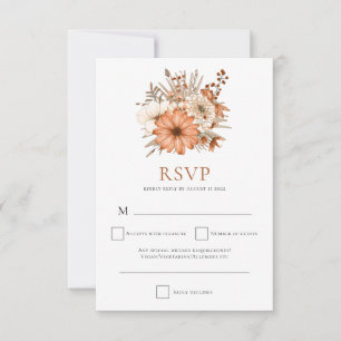 Modern Herbst Flora und Fauna RSVP Karte
