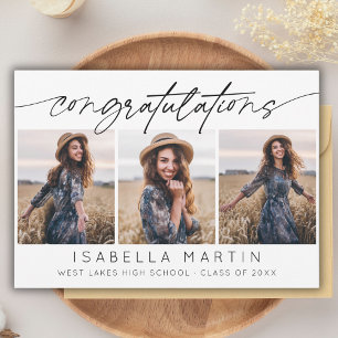 Modern Herzlichen Glückwunsch Abschluss 3 Foto Scr Karte