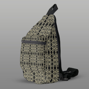 Modern Hexa Black Ivory White Ursidae Crossbody Bag