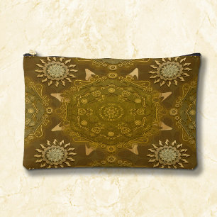 Modern Hexa Golden Ursidae Mandala Zubehörtasche